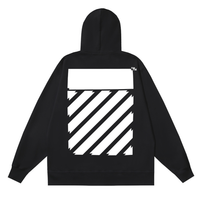 Off-White Off-W Monogram Zip Hoodie Negro Diagonal Blanco