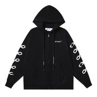 Off-White Off-W Monogram Zip Hoodie Azul Blanco Cadena