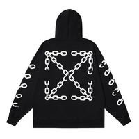 Off-White Off-W Monogram Zip Hoodie Azul Blanco Cadena