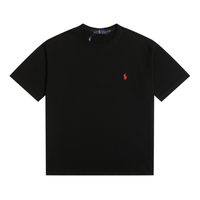 Camiseta Polo Ralph Lauren Negro Liso Negro Logo Rojo