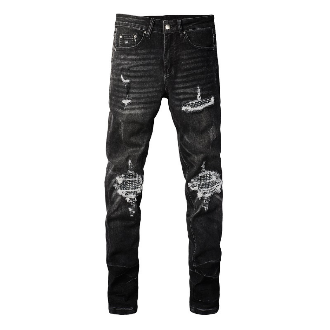 Amr Black Diamonds Jeans Negro 2