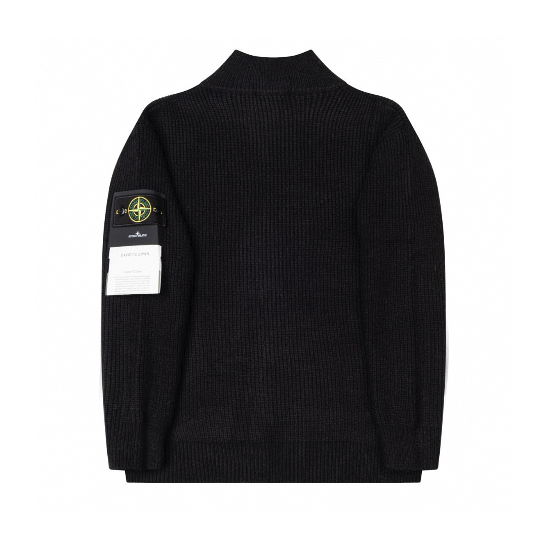 Buzo Stone Island Negro Azul Camo