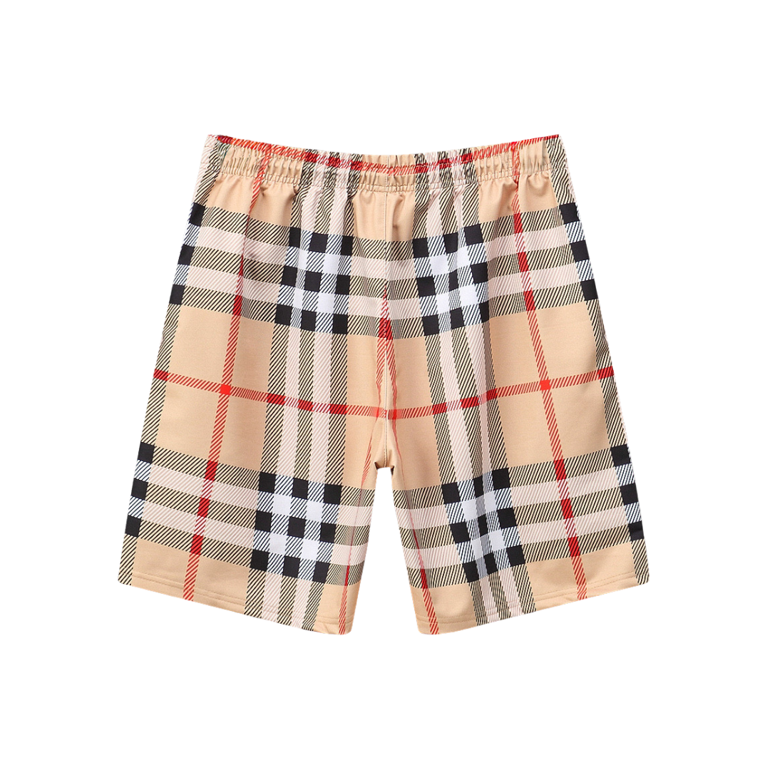 BB Monogram Shorts Plaid Beige 2