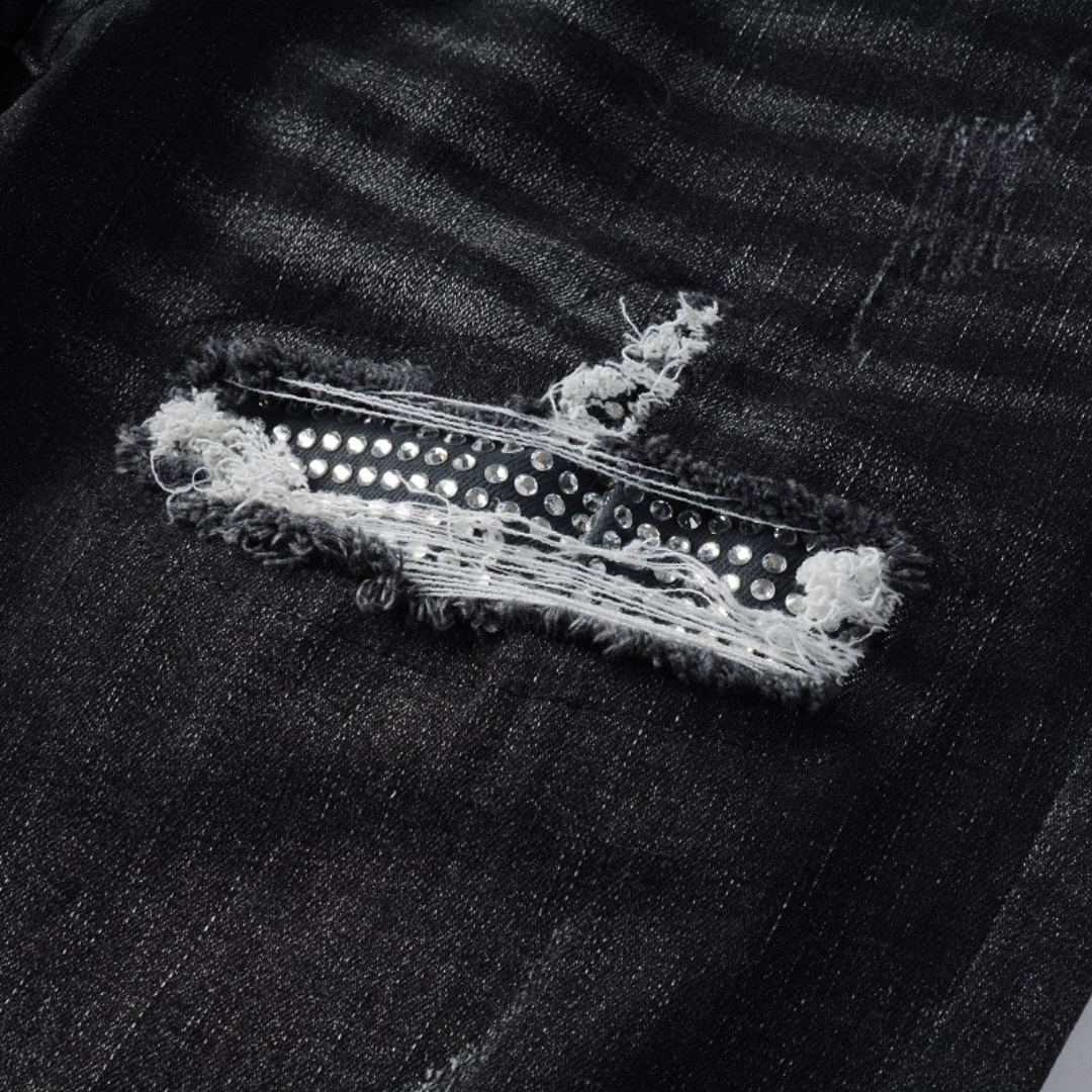Amr Black Diamonds Jeans Negro 2