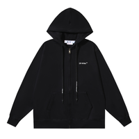 Off-White Off-W Monogram Zip Hoodie Negro Sigue Lineas