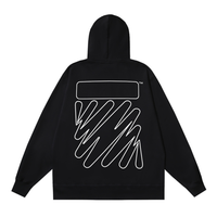 Off-White Off-W Monogram Zip Hoodie Negro Sigue Lineas