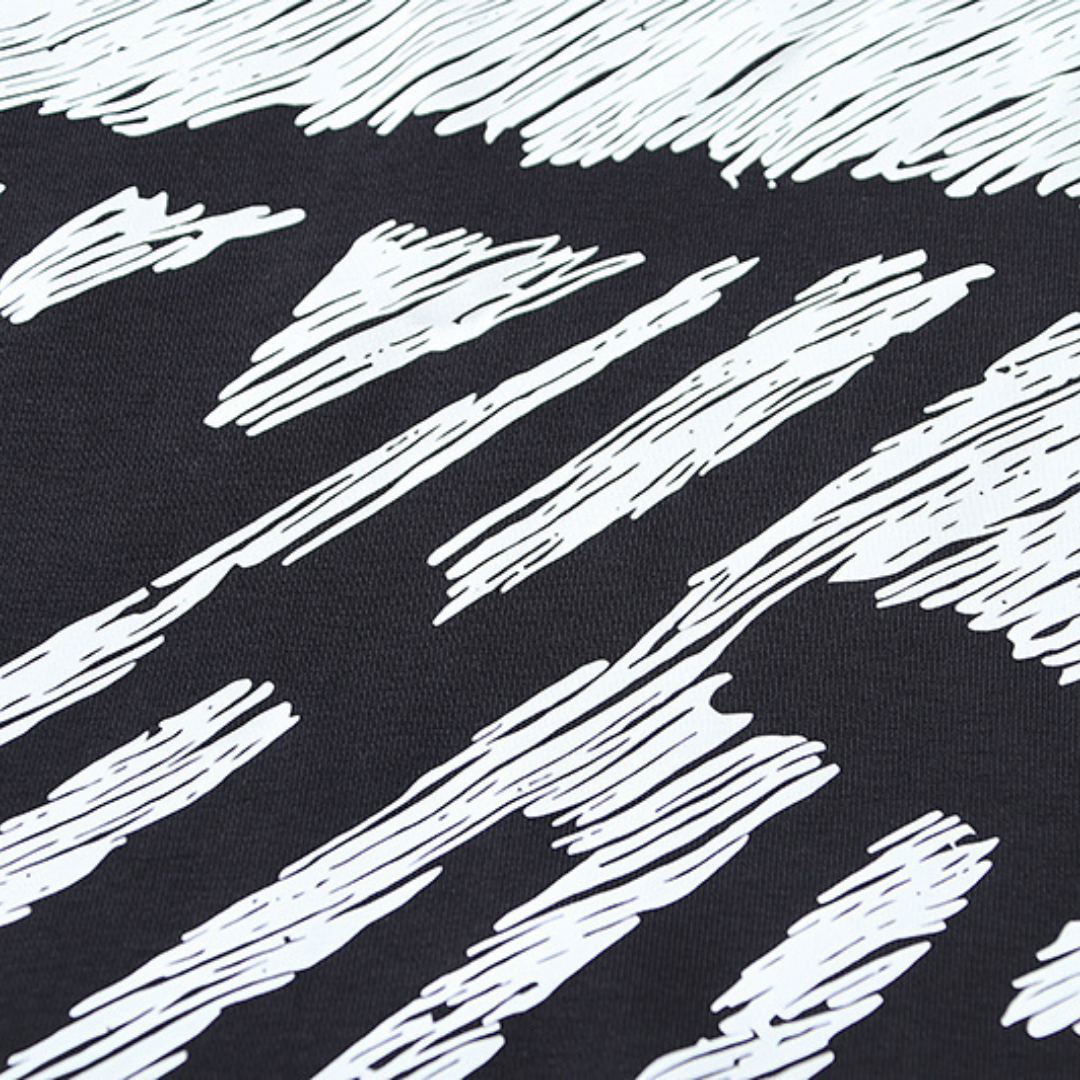 Off-White Off-W Monogram Zip Hoodie Negro Bandas Blancas