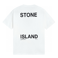 Camiseta Stone Island Blanco Lavado Claro Roturas
