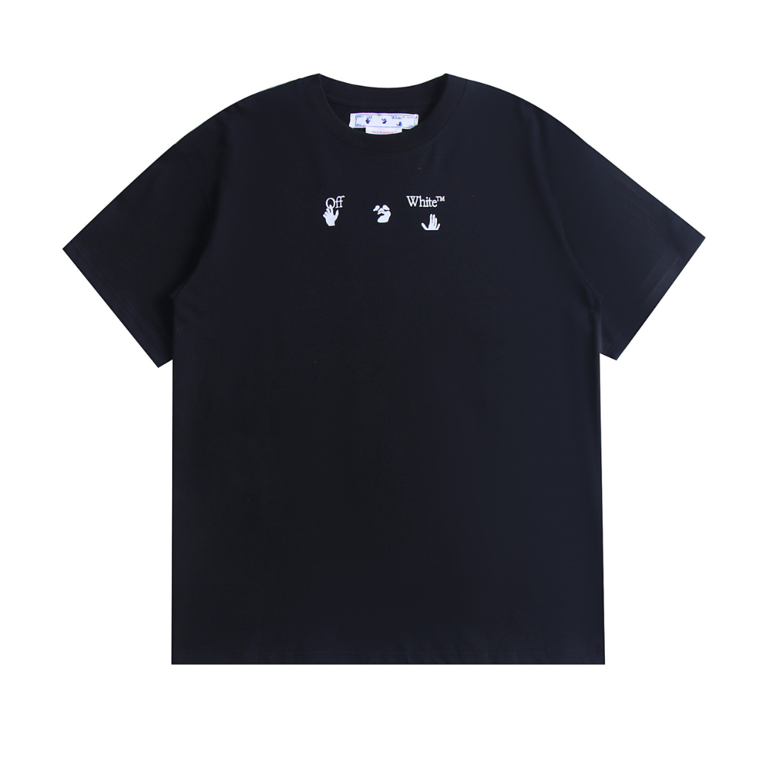 Off-White Off-W Monogram T-shirt - Negro Cuerdas Rojas