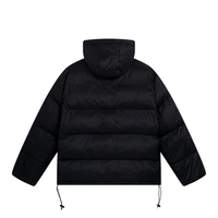 Stussy Puffer Jacket Negro Logo Blanco