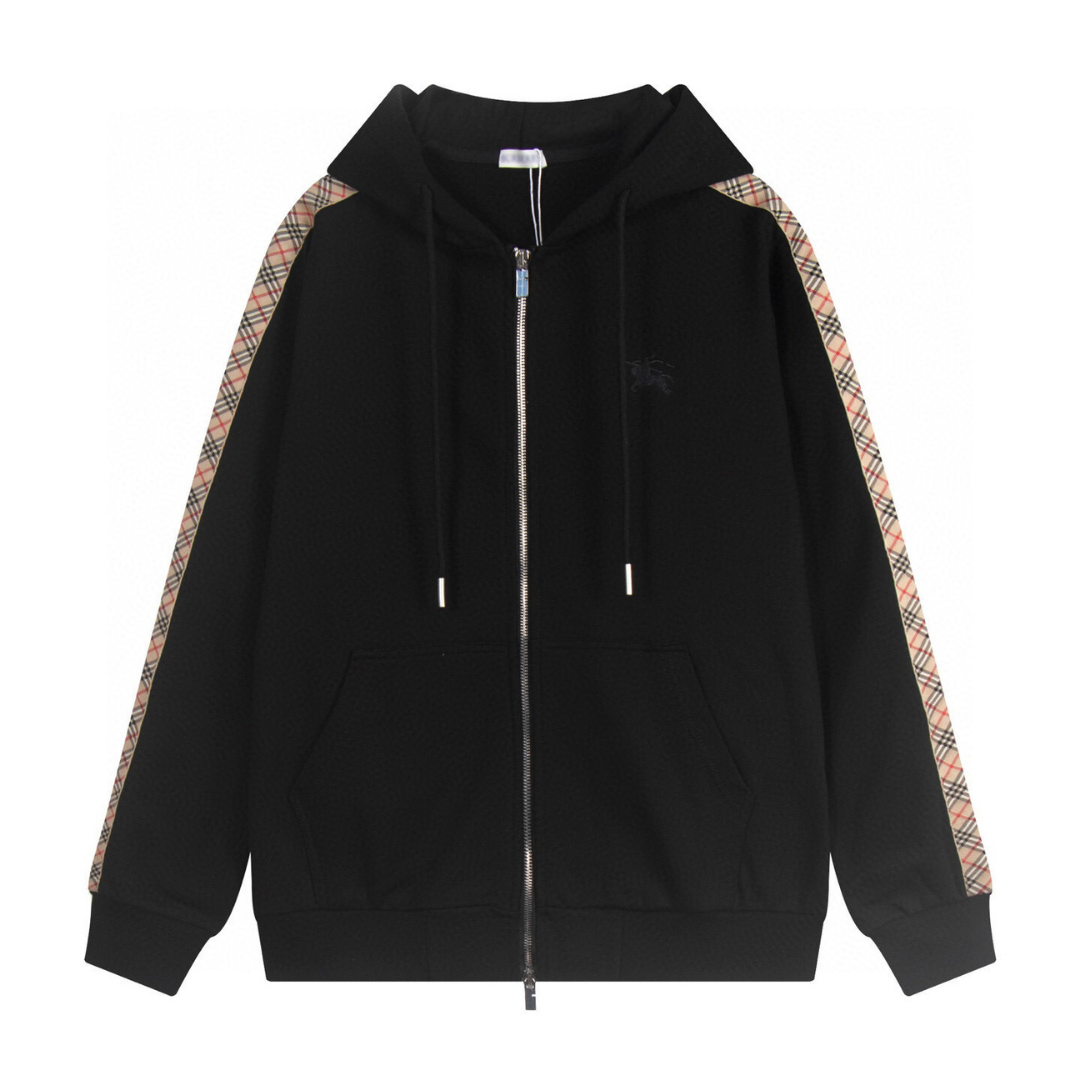 Monogram Zip Hoodie Estrellas Negro Blanco