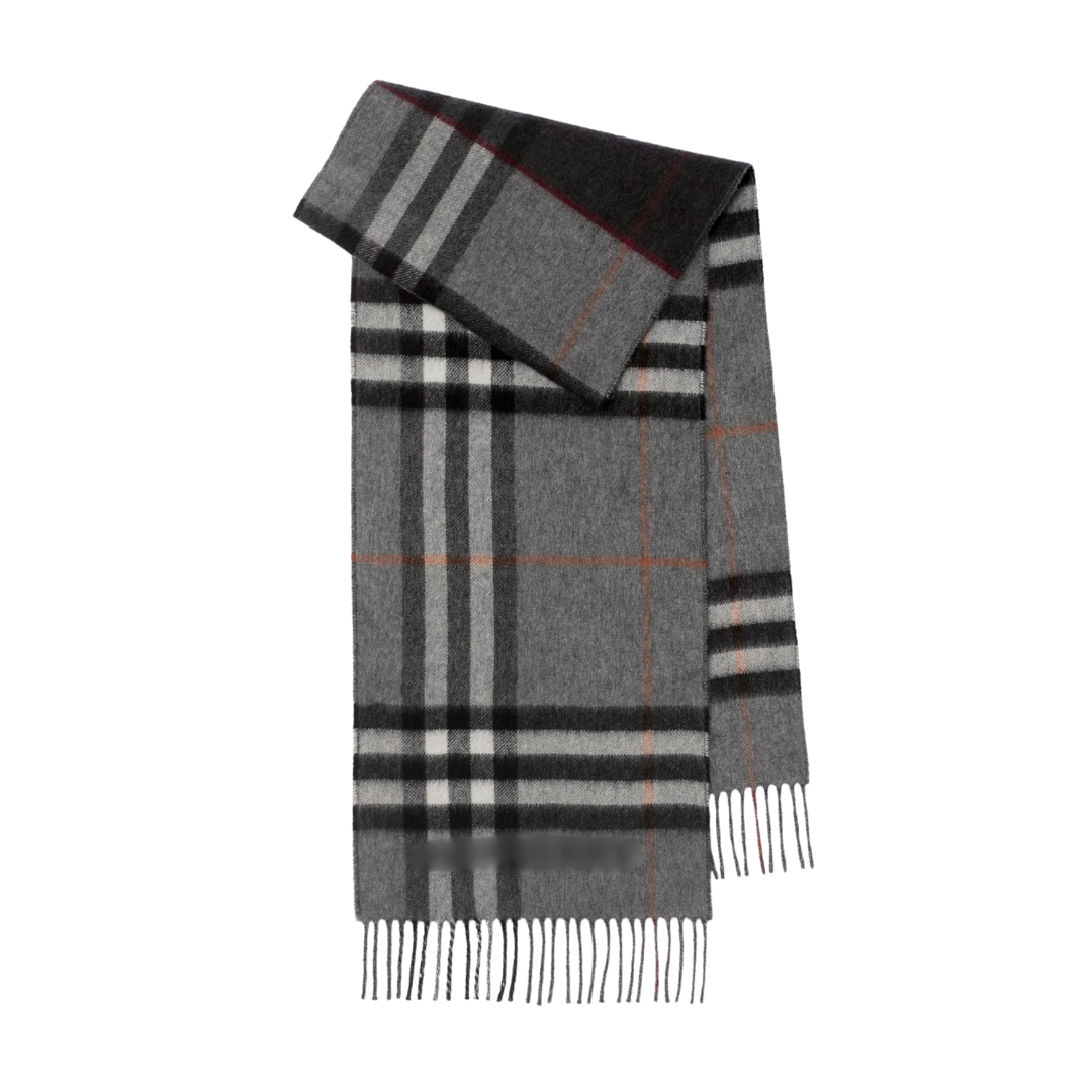 Monogram Scarf Plaid Gris Blanco