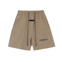 Essentials Shorts Tela Beige Logo Negro
