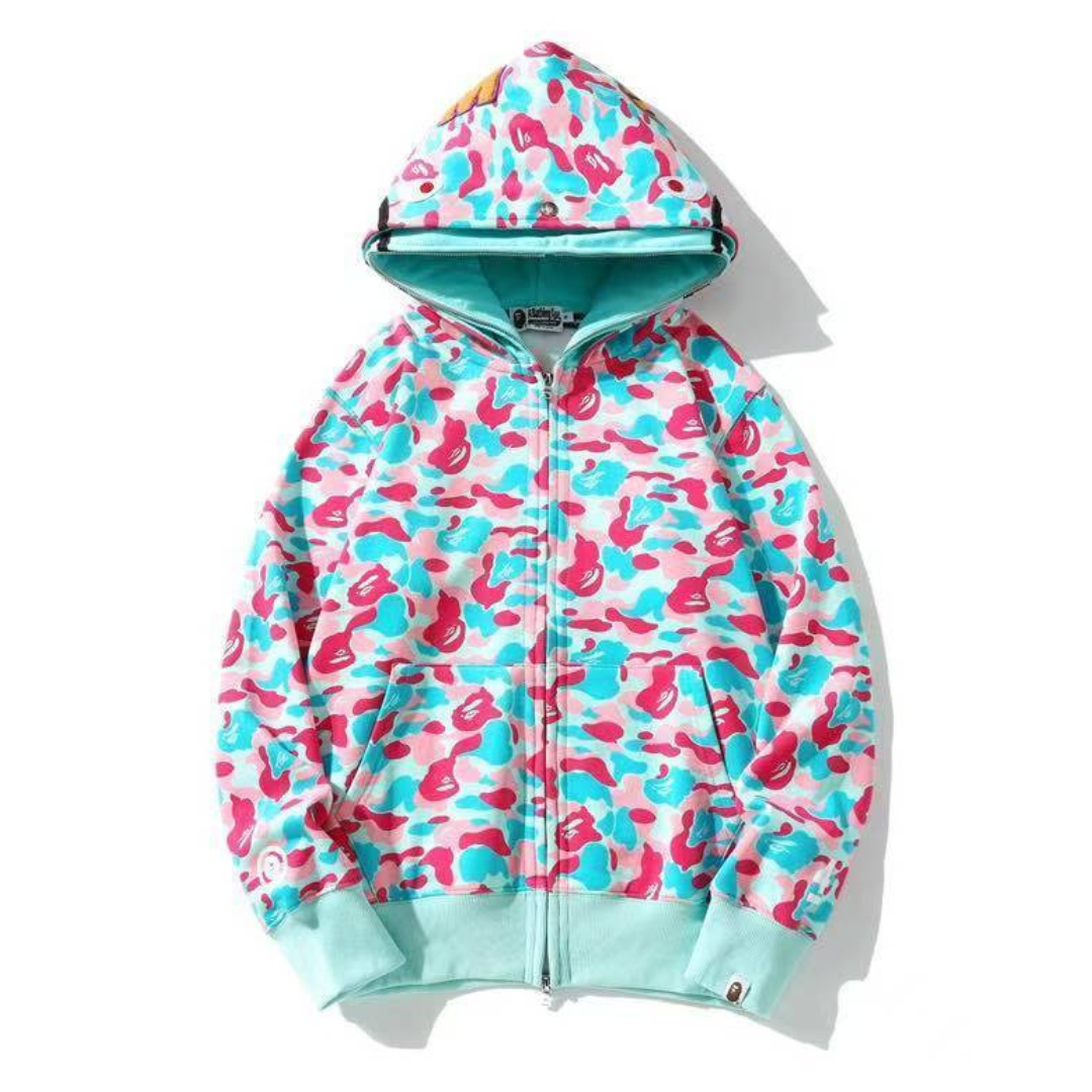 Bape Zip Hoodie Camo Rosa 4