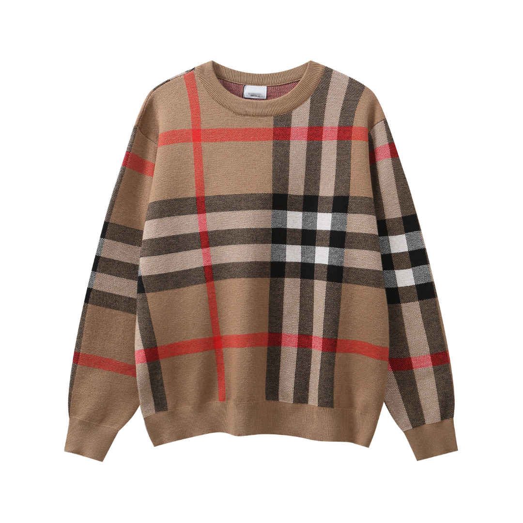 Monogram Sweater Camel Cuadros