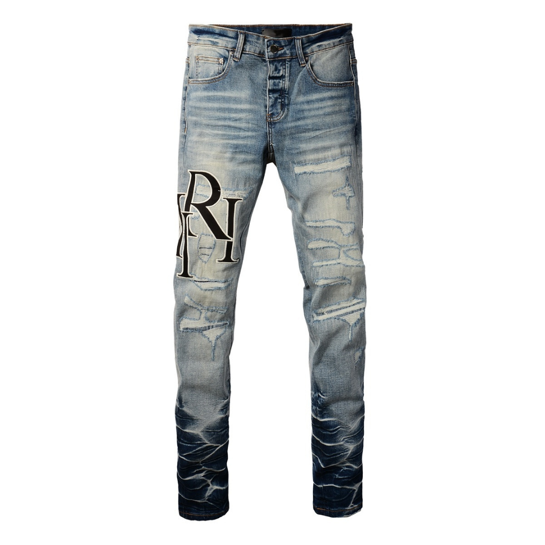 Amr Staggered Blue Jeans Azul 2