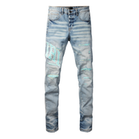 Amr Light Blue Patch Jeans Azul 2