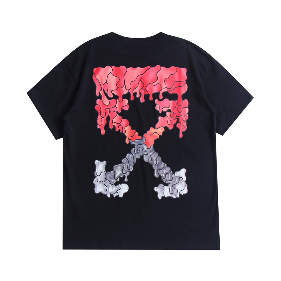Off-White Off-W Monogram T-shirt - Negro Cuerdas Rojas
