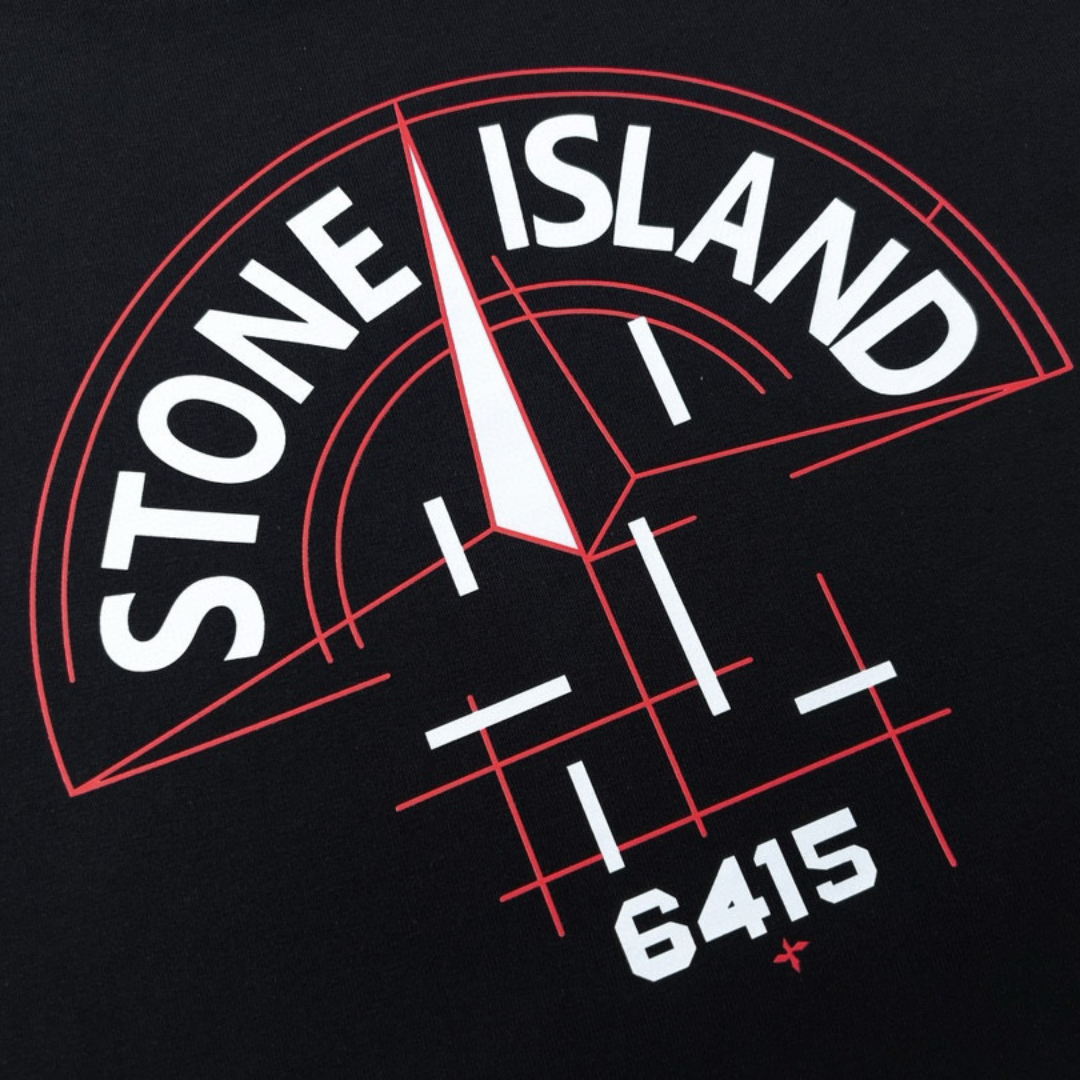 Camiseta Stone Island Blanco Blanco Logo Negro