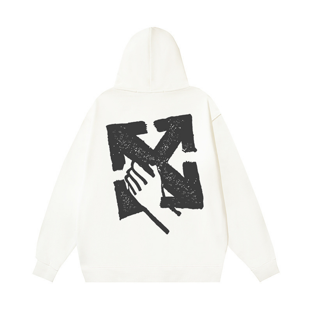 Off-White Off-W Monogram Hoodie - Blanco Cremas Blanco Negro