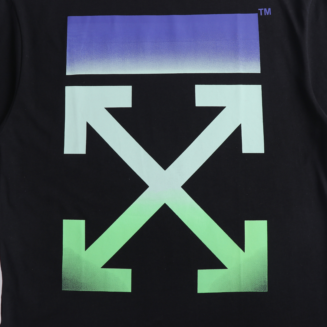 Off-White Off-W Monogram T-shirt - Negro Camo Azul