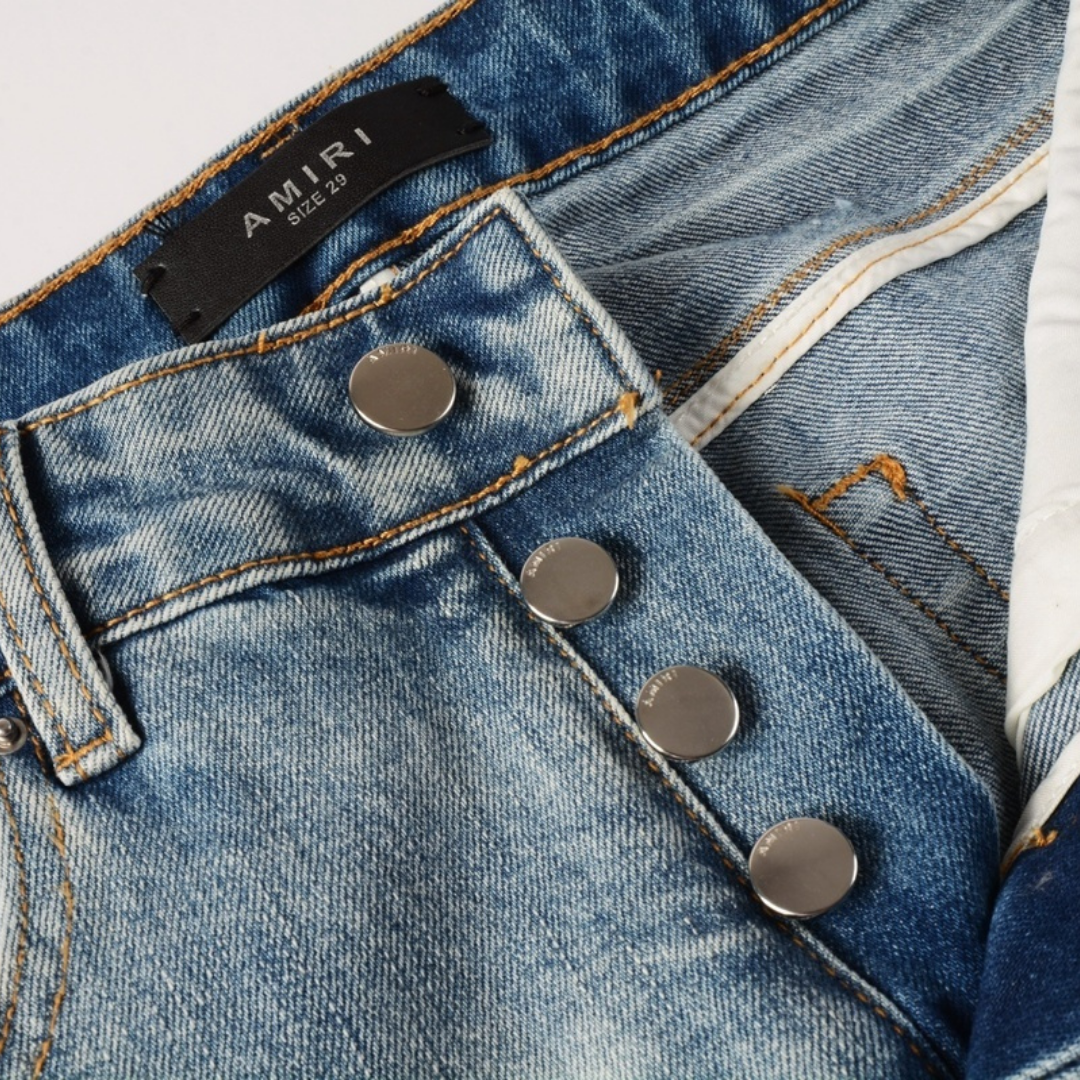 Amr White Patch Jeans Blanco 2