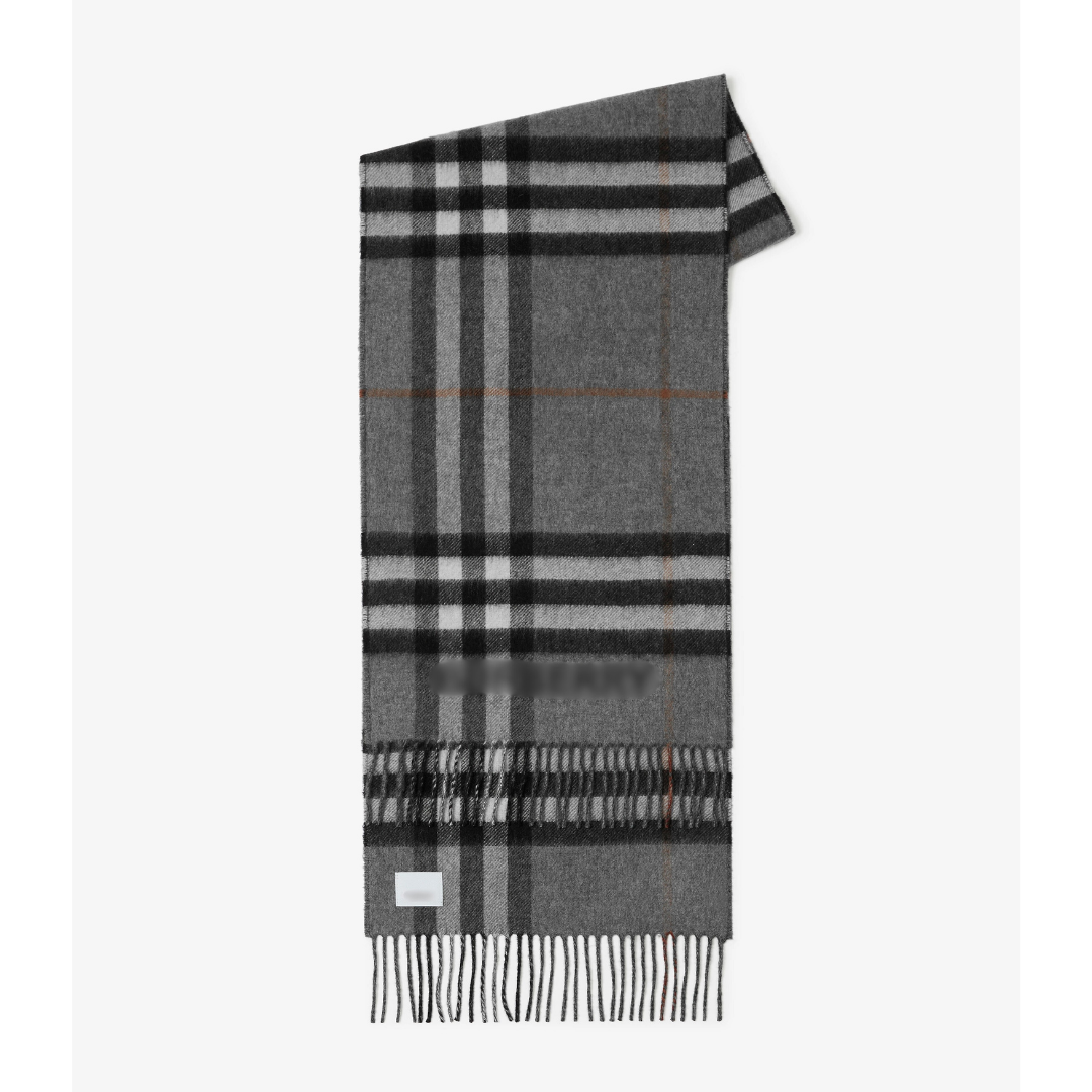 Monogram Scarf Plaid Gris Blanco