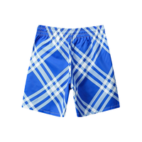 BB Monogram Shorts Azul Plaid