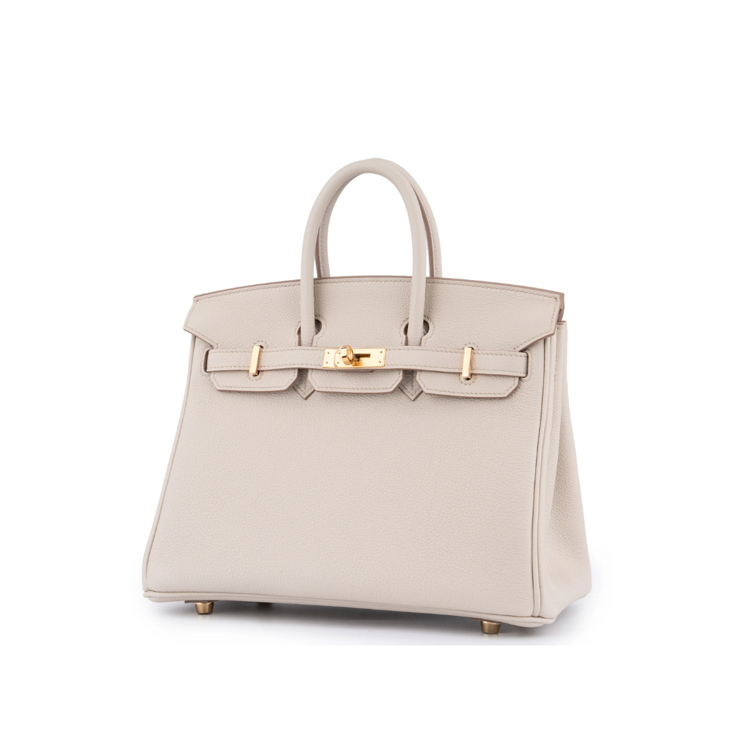 Hermes Birkin 25 Bag - Beige/Dorado