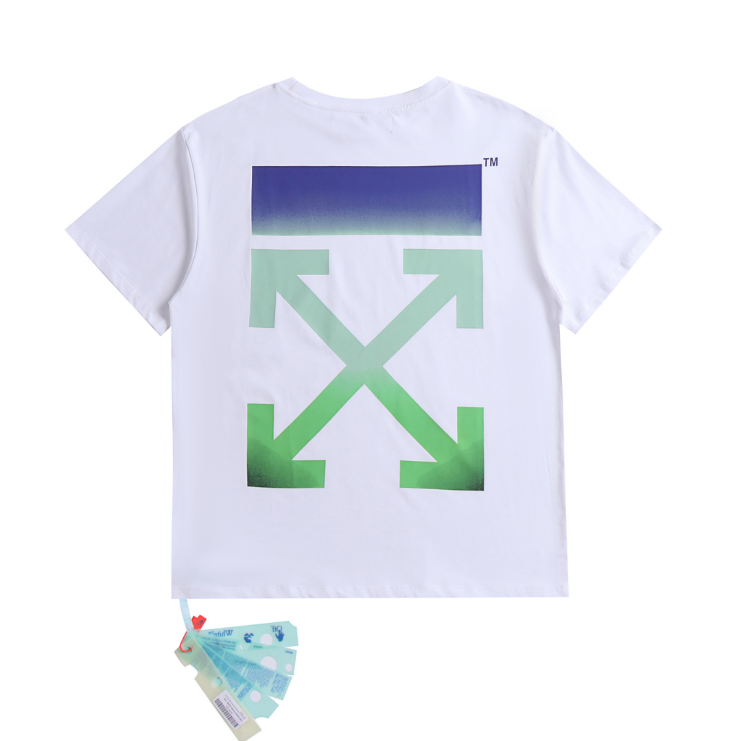 Off-White Off-W Monogram T-shirt - Blanco Cubo Verde Arriba