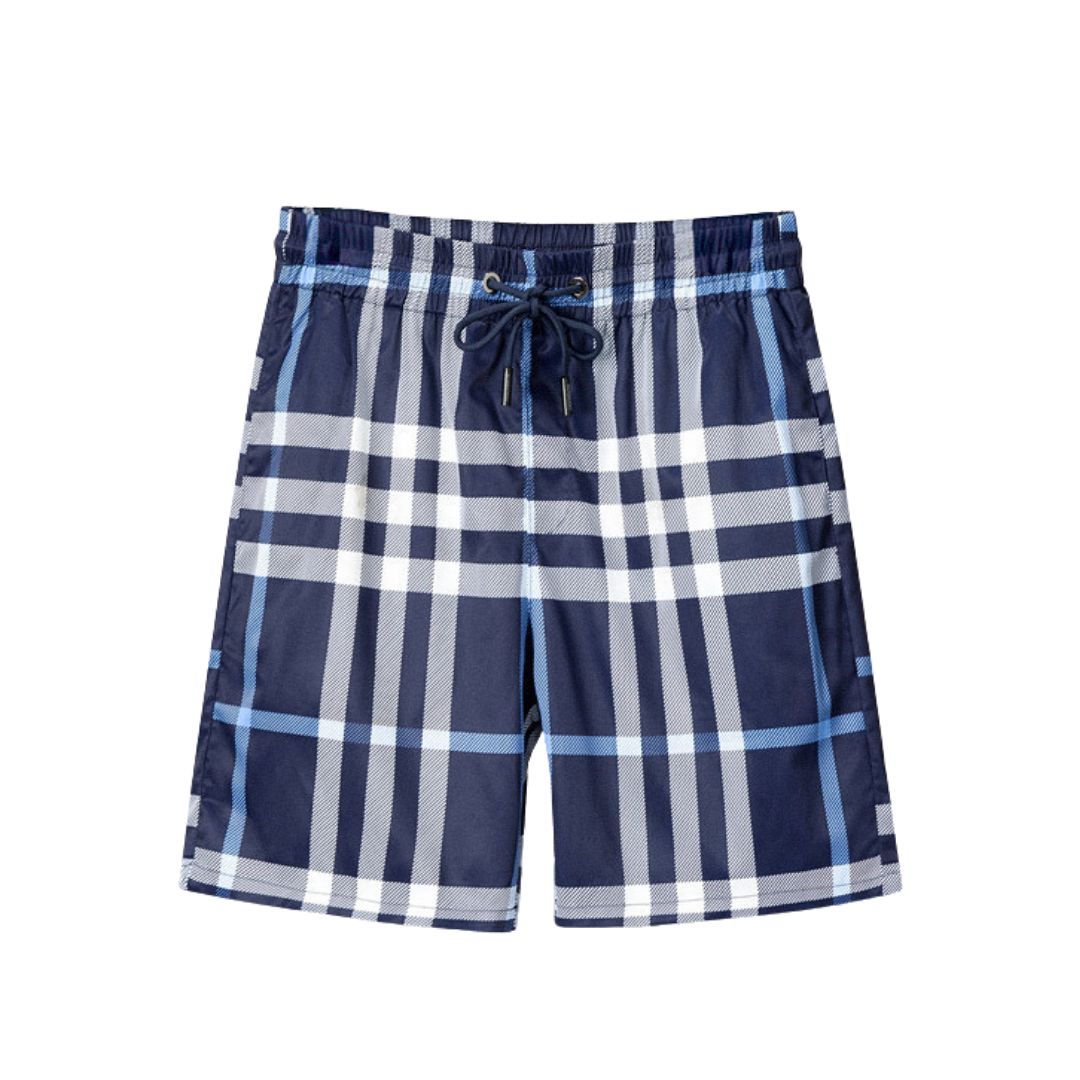 BB Monogram Shorts Azul Plaid 2
