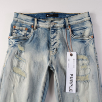 Purple Gradient Blue Jeans Lavado Claro Roturas
