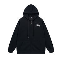 Buzo Stussy Negro Negro Blanco