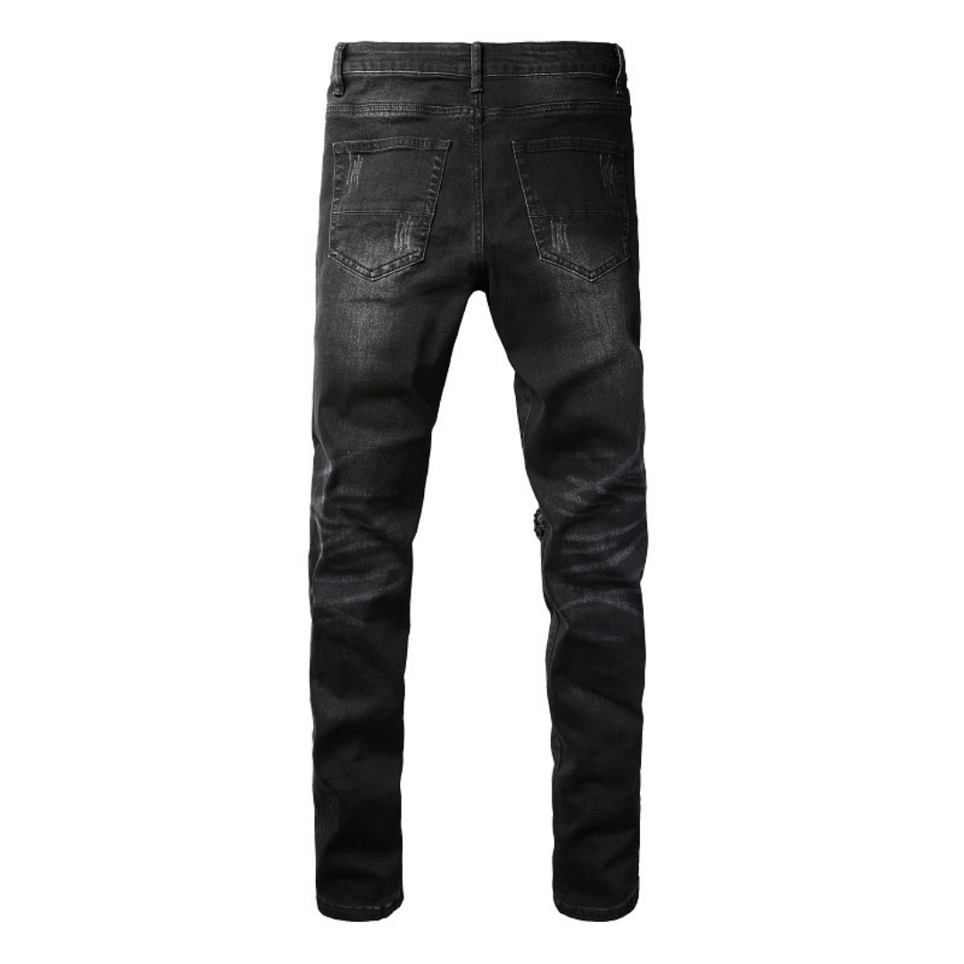 Amr White Patch Jeans Blanco