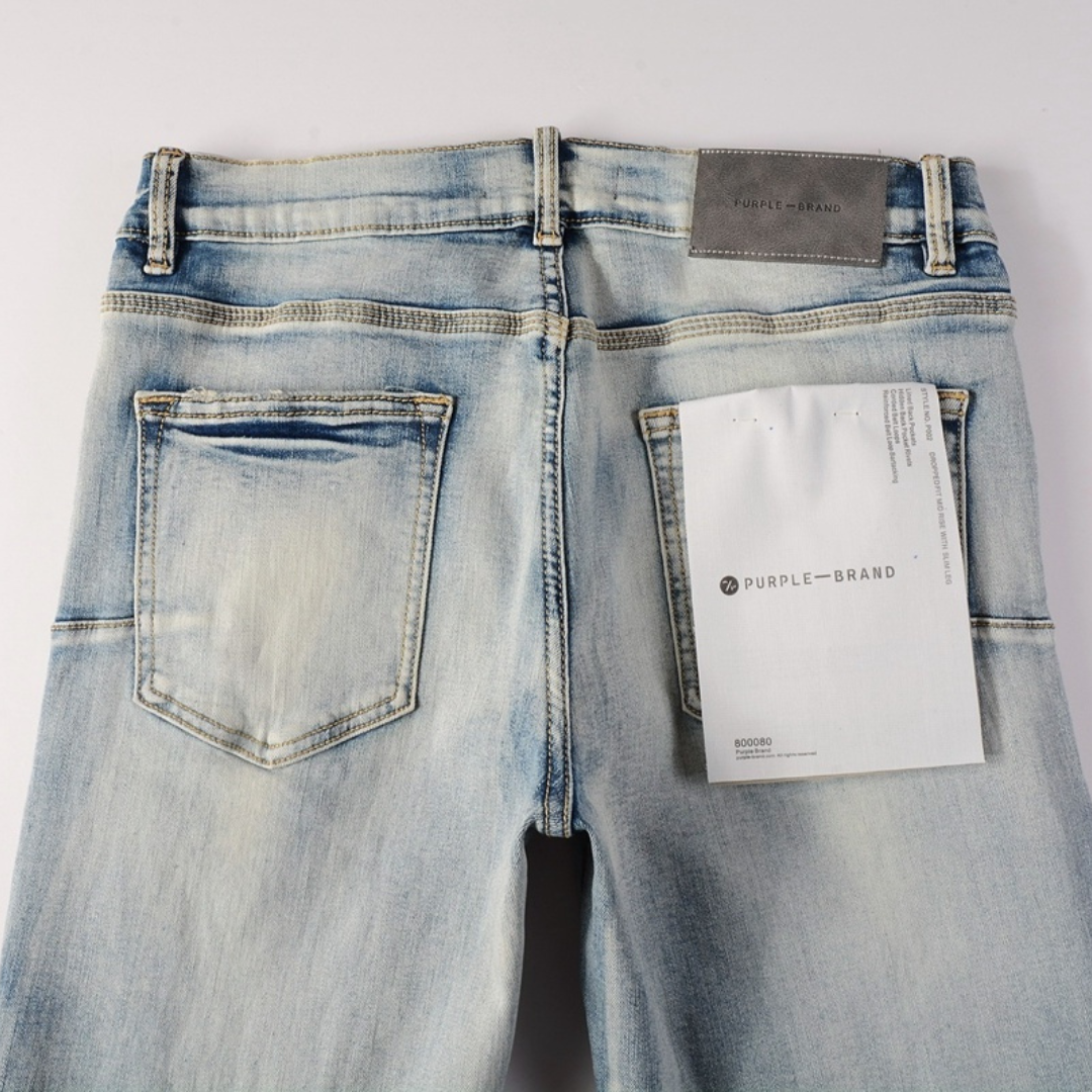 Purple Gradient Blue Jeans Lavado Claro Roturas