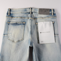 Purple Gradient Blue Jeans Lavado Claro Roturas