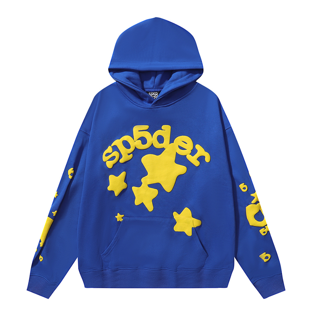 Buzo Sp5der Azul Azul Estrellas Amarillo