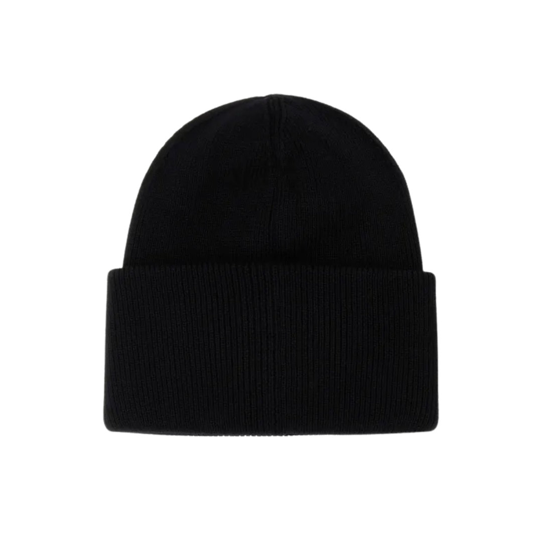 Louis Vuitton Monogram Beanie Negro Gruesos Bordados Blanco