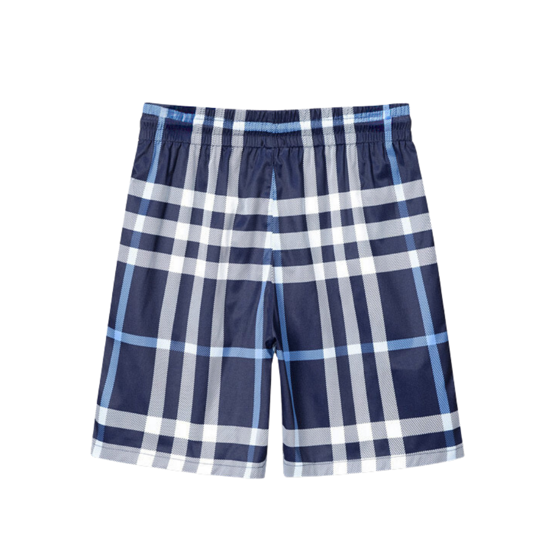 BB Monogram Shorts Azul Plaid 2