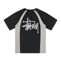 Camiseta Stussy Negro Gris Logo Blanco
