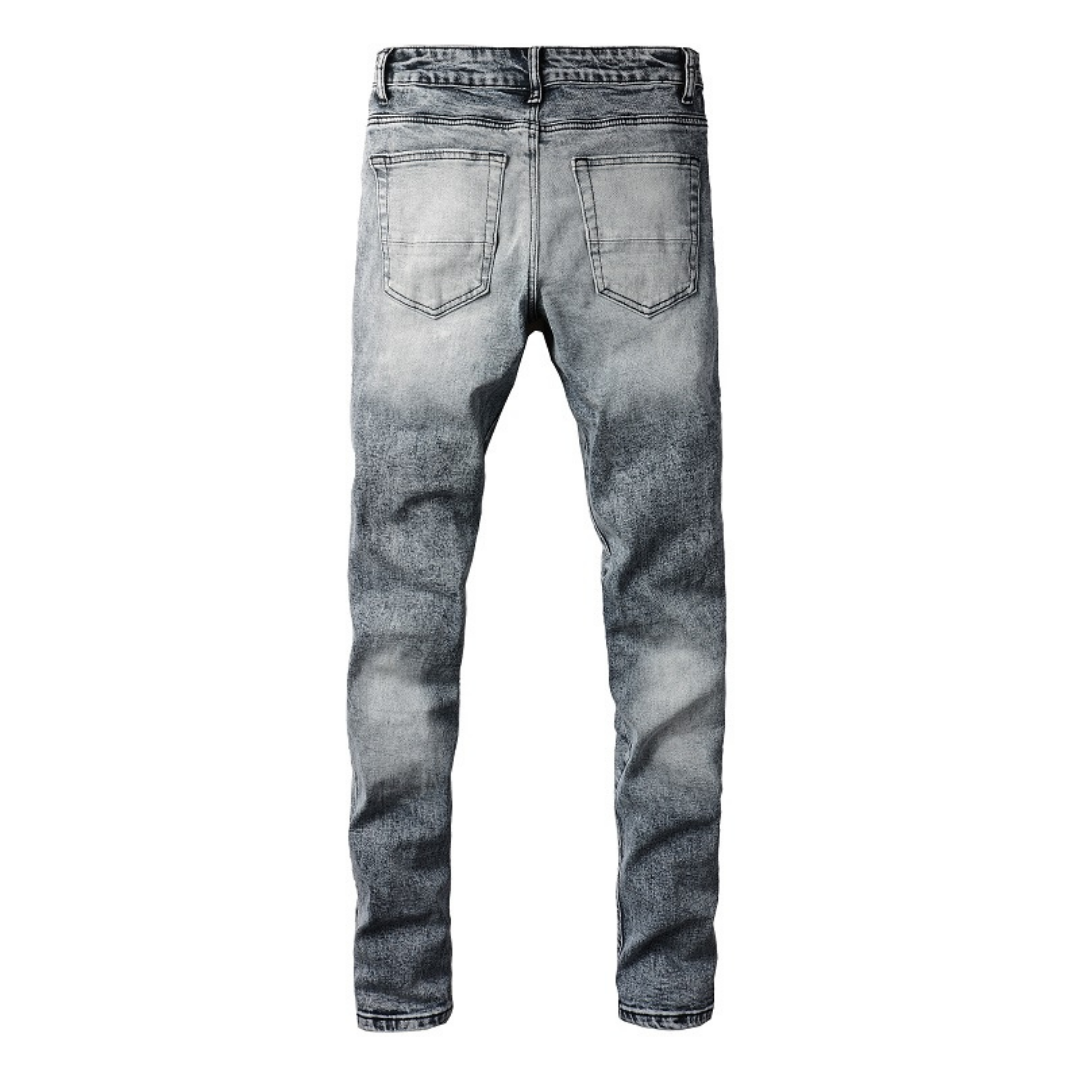 Amr Black Patch Jeans Negro