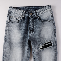 Amr Black Patch Jeans Negro