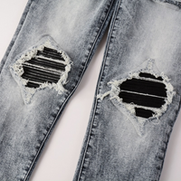 Amr Black Patch Jeans Negro