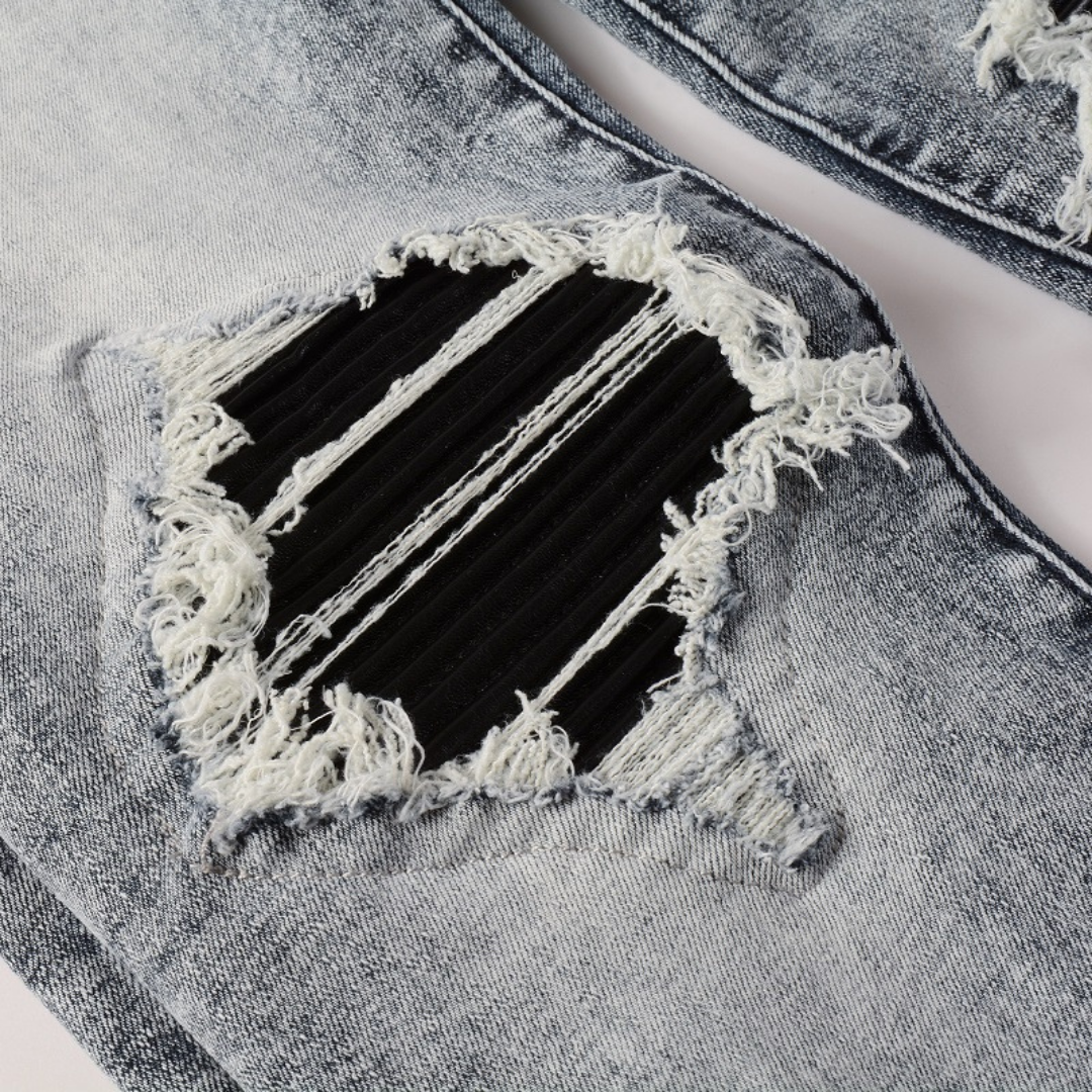 Amr Black Patch Jeans Negro