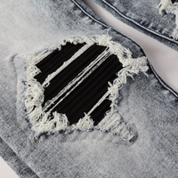 Amr Black Patch Jeans Negro