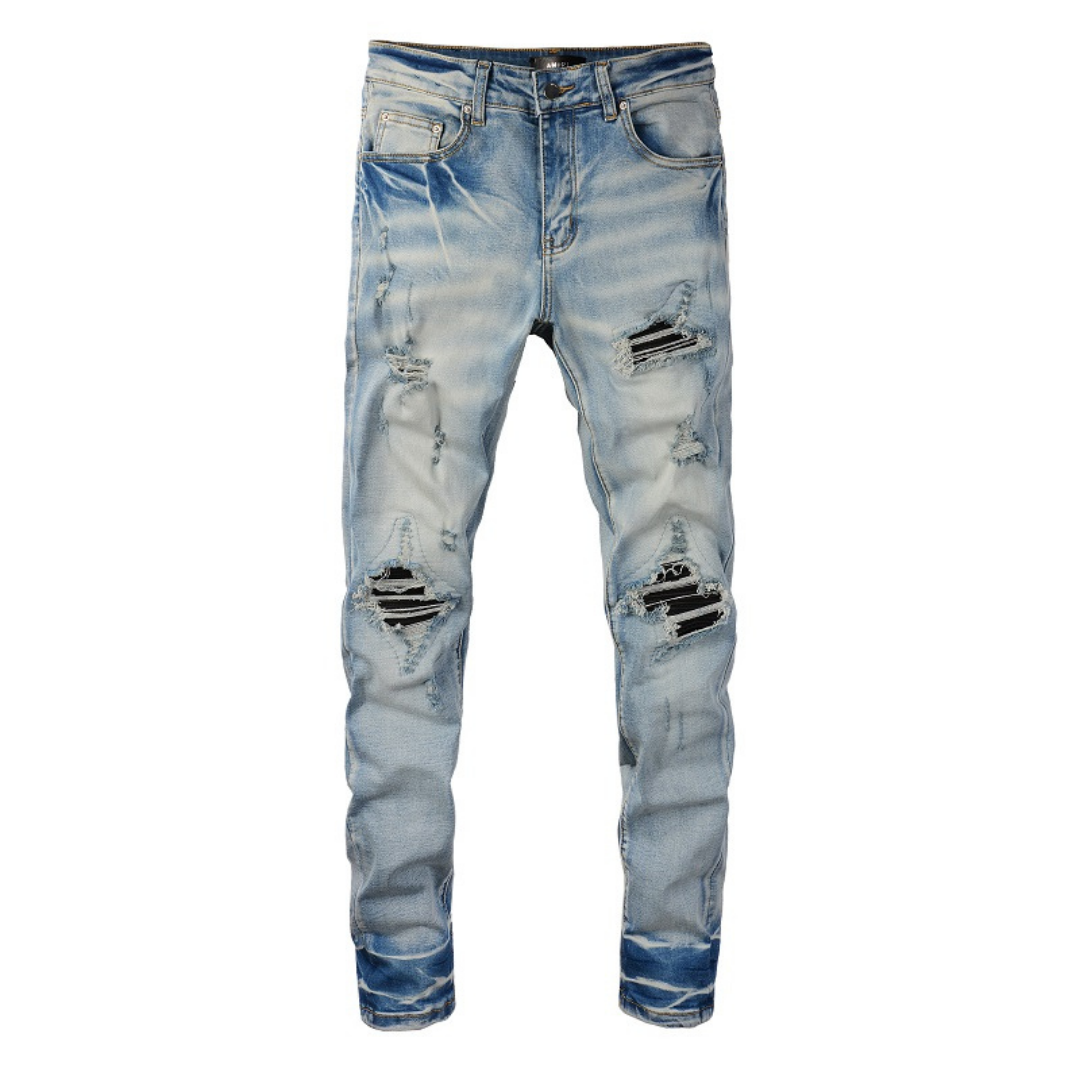 Amr Black Patch Jeans
