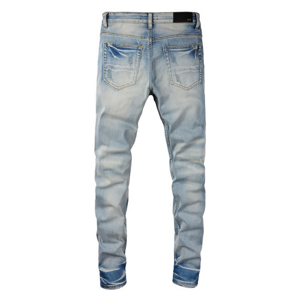 Amr Black Patch Jeans