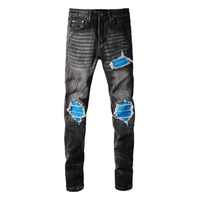 Amr Blue Patch Jeans Azul