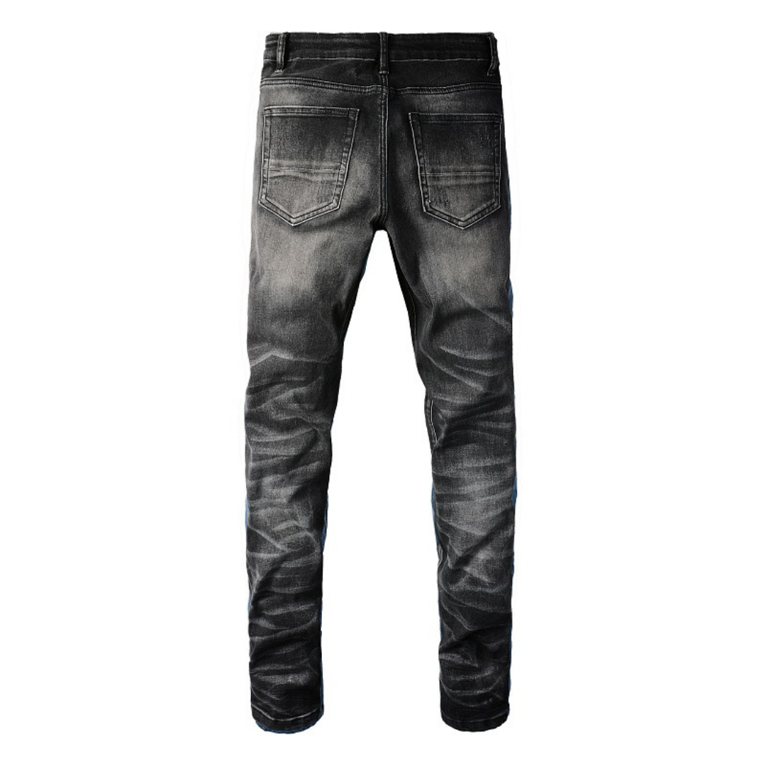 Amr Blue Patch Jeans Azul