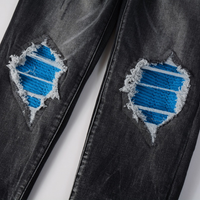 Amr Blue Patch Jeans Azul